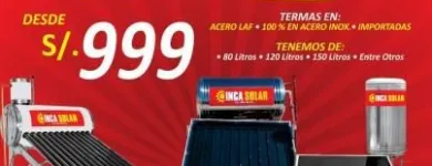La imagen 5 de la Empresa TERMAS INCA SOLAR VENTA DE TERMAS SOLARES EN LIMA en Arequipa ARE